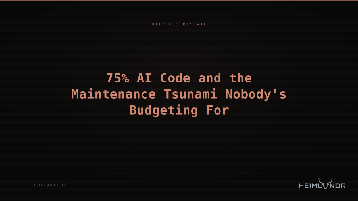 75% AI Code and the Maintenance Tsunami Nobody's Budgeting For