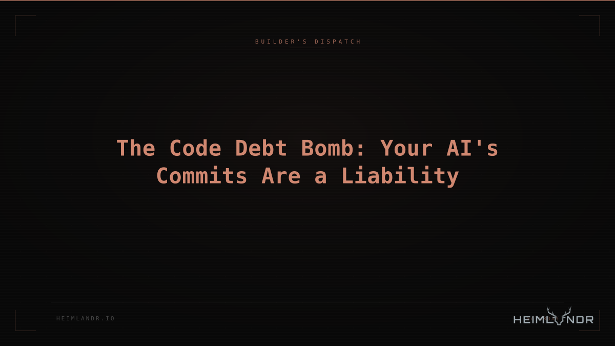 The Code Debt Bomb: Your AI's Commits Are a Liability