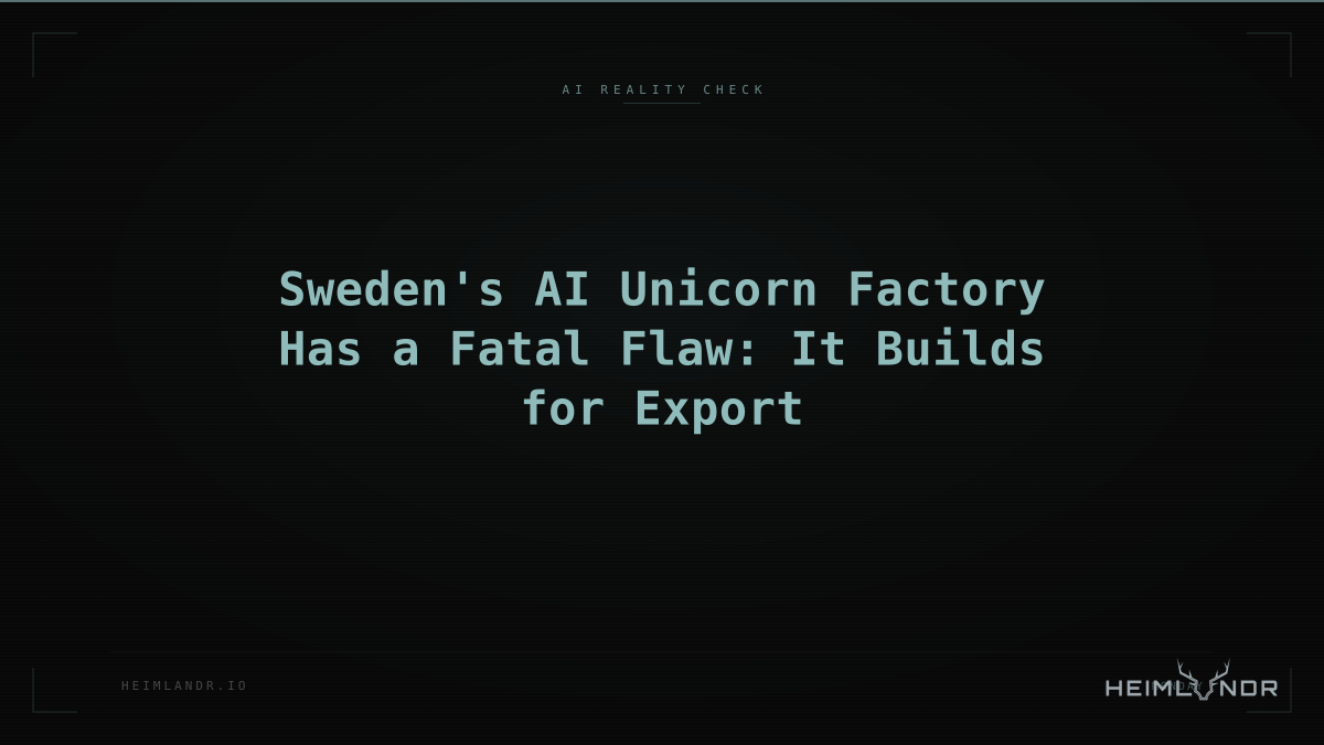Sweden's AI Unicorn Factory Has a Fatal Flaw: It Builds for Export