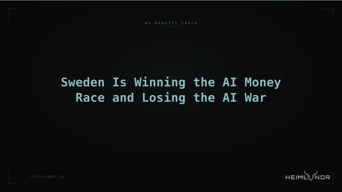 Sweden Is Winning the AI Money Race and Losing the AI War