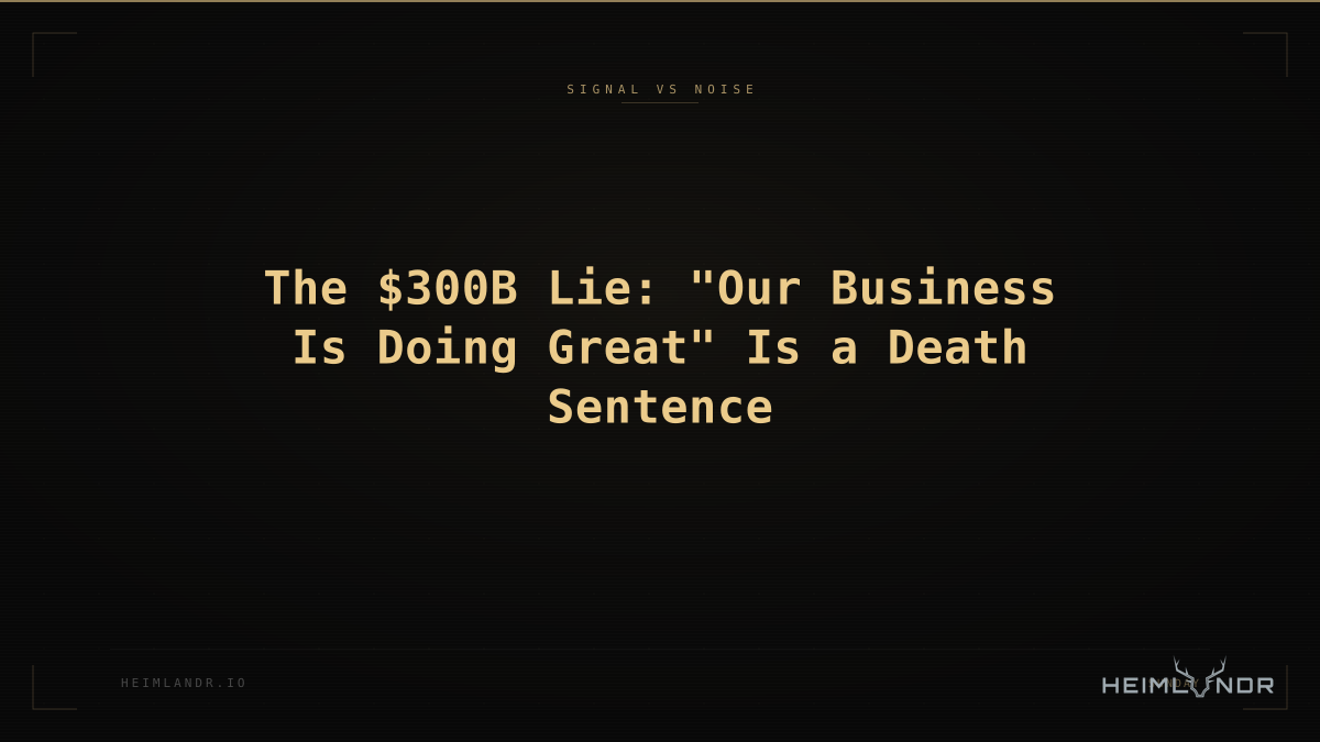 The $300B Lie: "Our Business Is Doing Great" Is a Death Sentence
