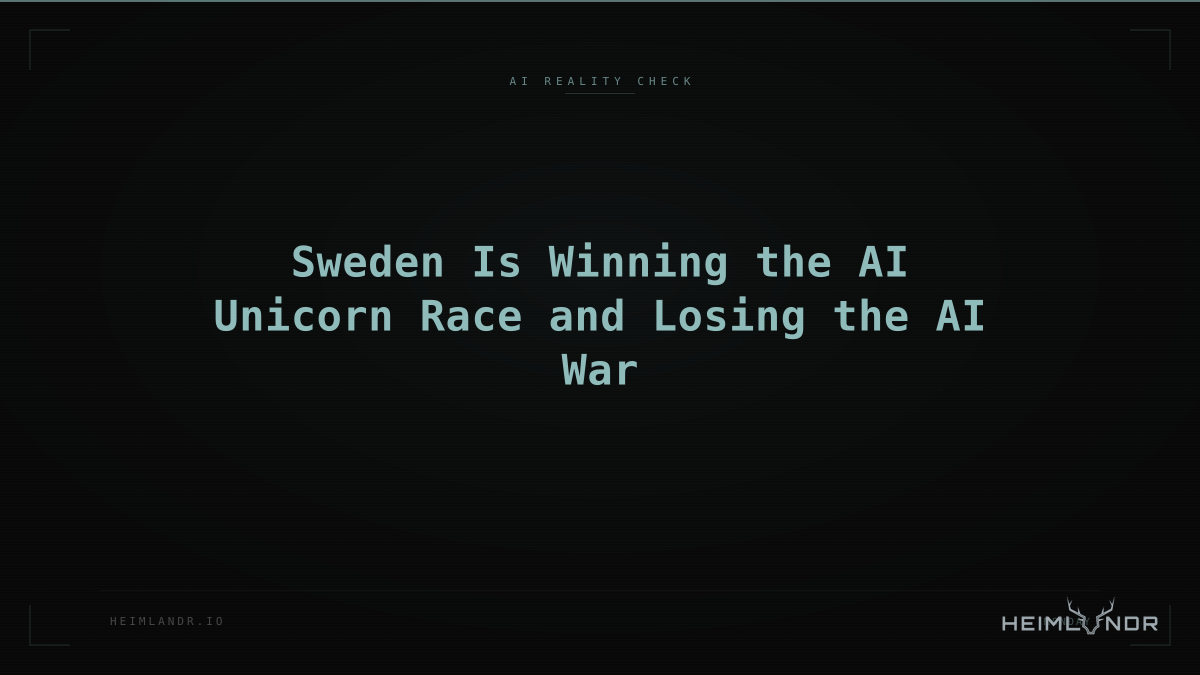 Sweden Is Winning the AI Unicorn Race and Losing the AI War