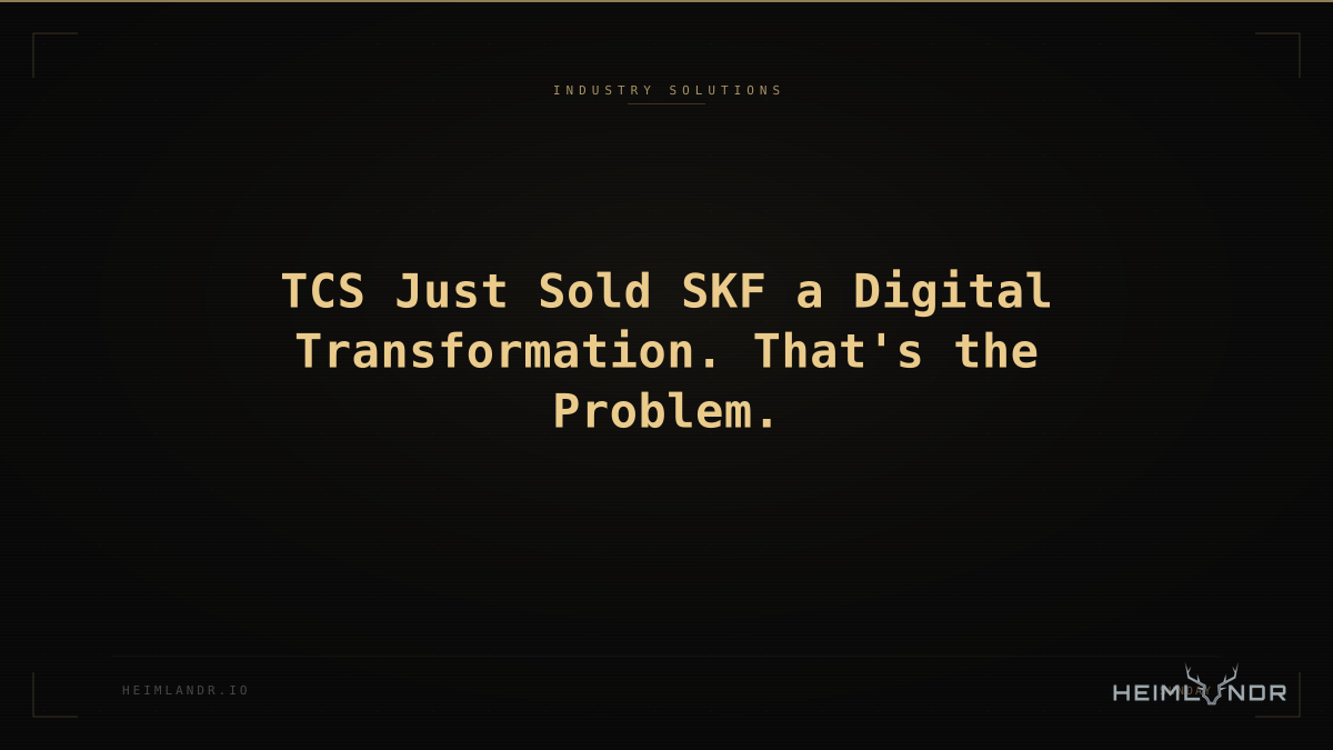TCS Just Sold SKF a Digital Transformation. That's the Problem.