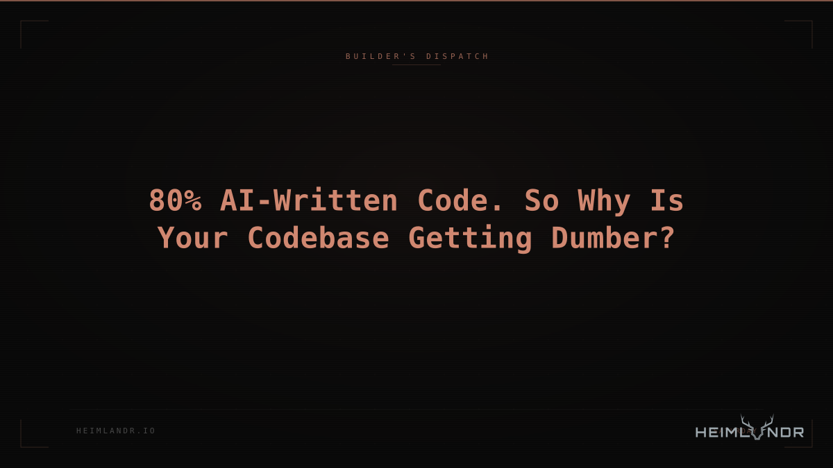 80% AI-Written Code. So Why Is Your Codebase Getting Dumber?
