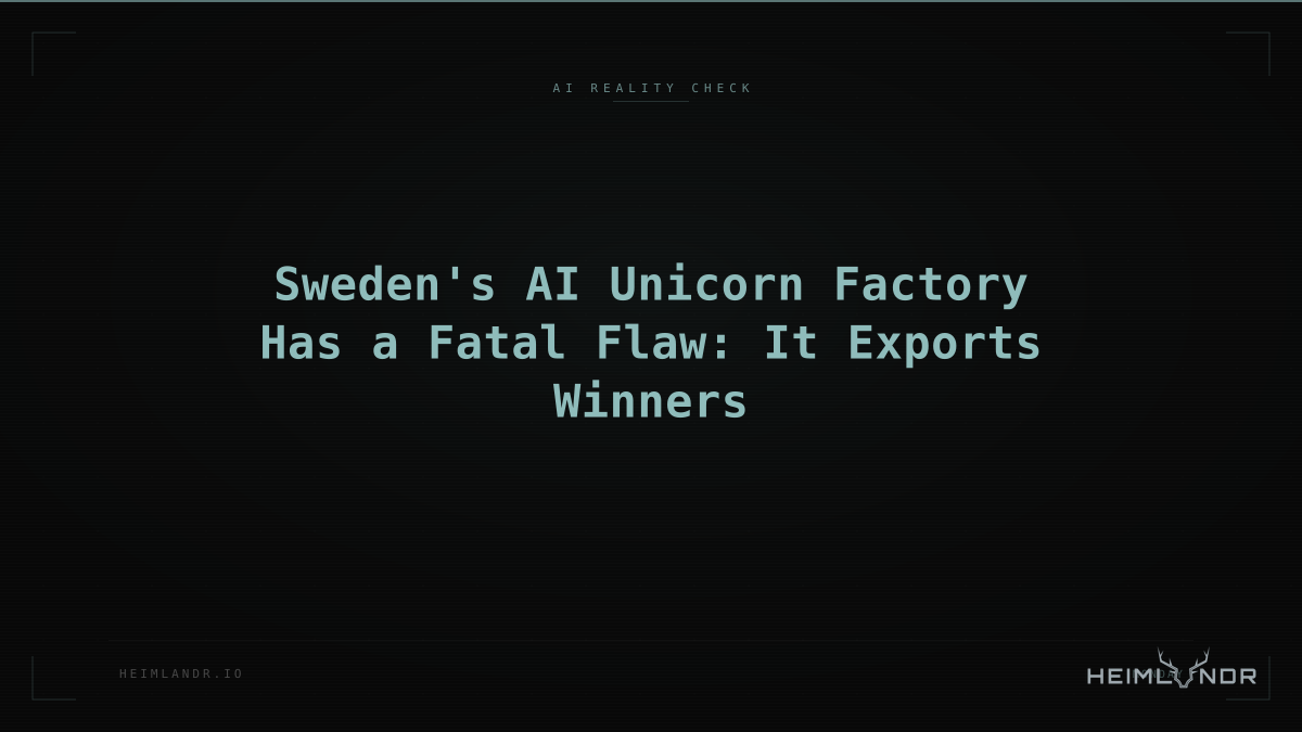 Sweden's AI Unicorn Factory Has a Fatal Flaw: It Exports Winners