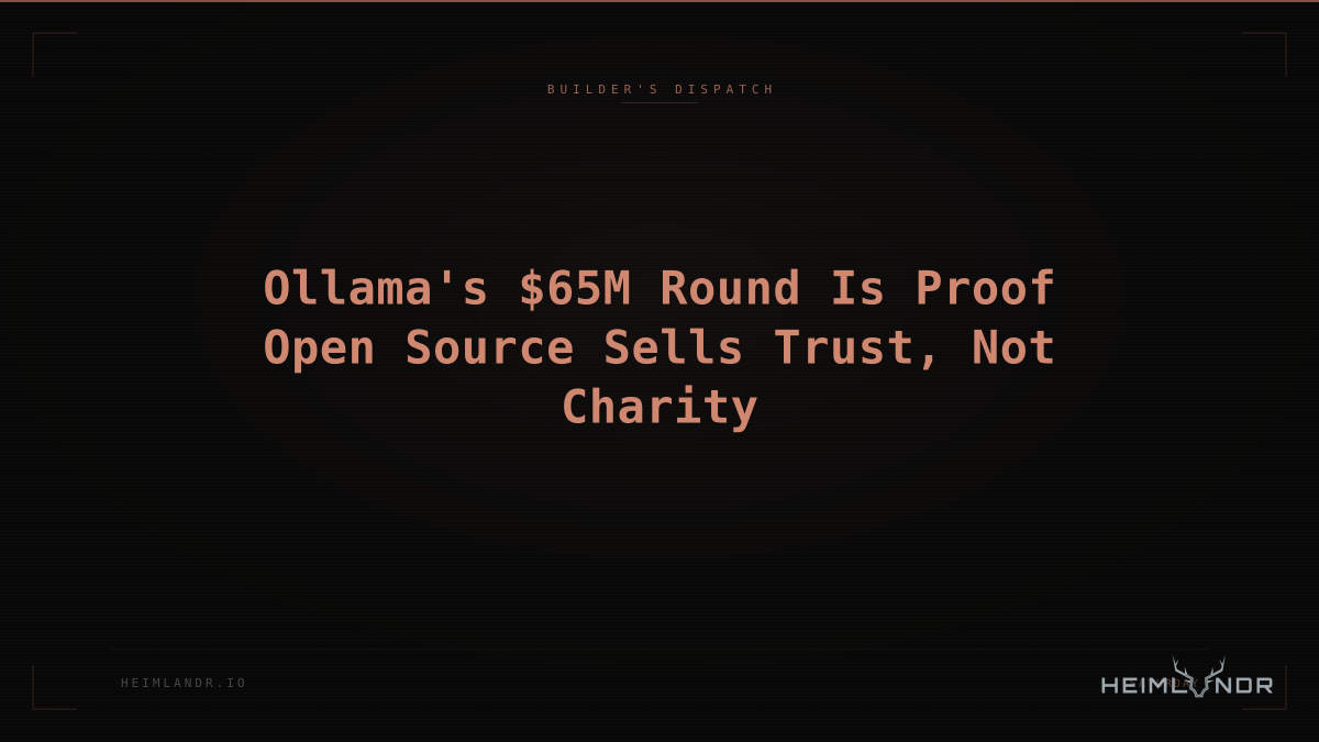 Ollama's $65M Round Is Proof Open Source Sells Trust, Not Charity