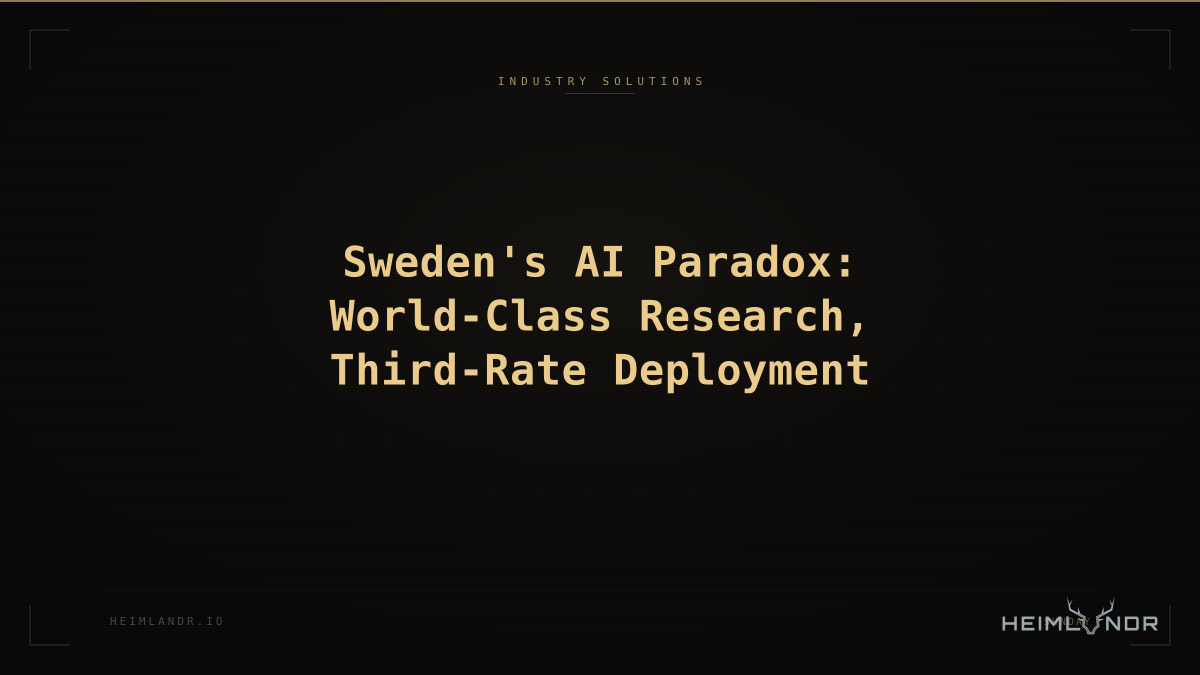 Sweden's AI Paradox: World-Class Research, Third-Rate Deployment