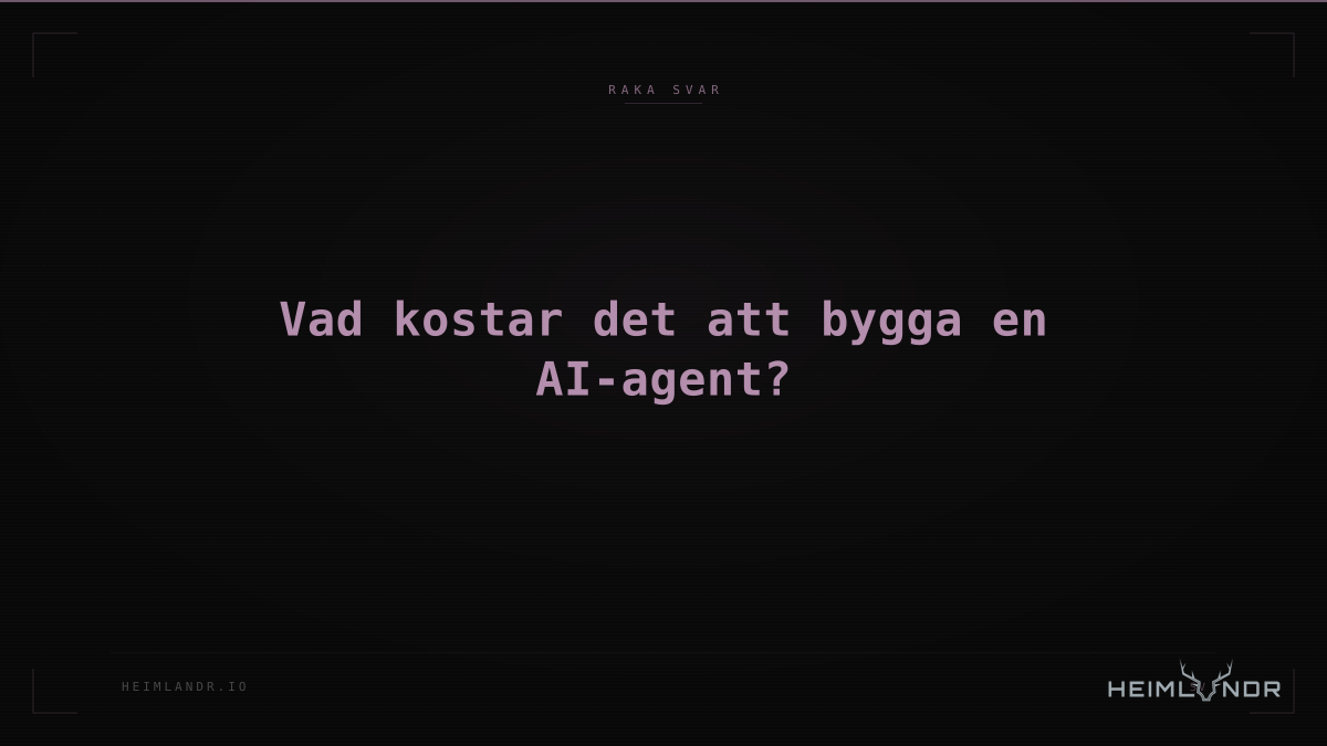 Vad kostar det att bygga en AI-agent?