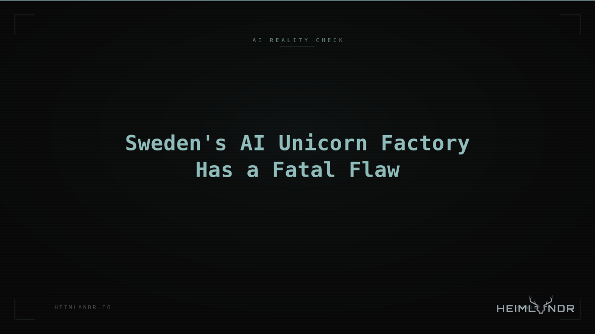 Sweden's AI Unicorn Factory Has a Fatal Flaw