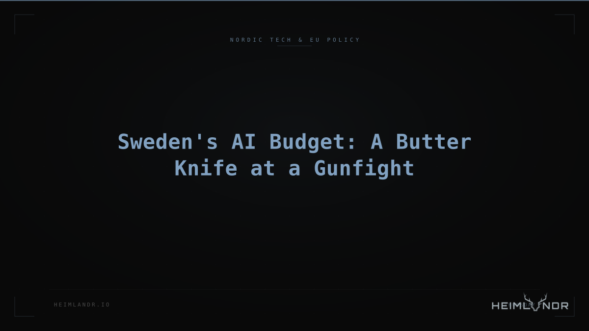 Sweden's AI Budget: A Butter Knife at a Gunfight