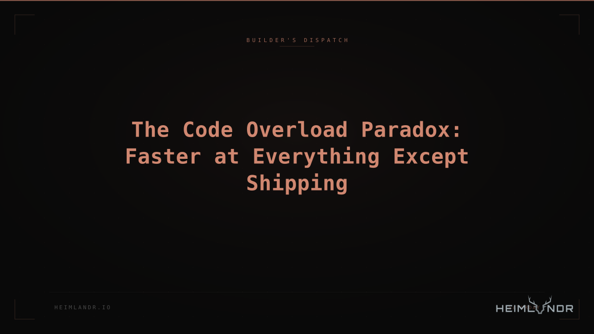 The Code Overload Paradox: Faster at Everything Except Shipping