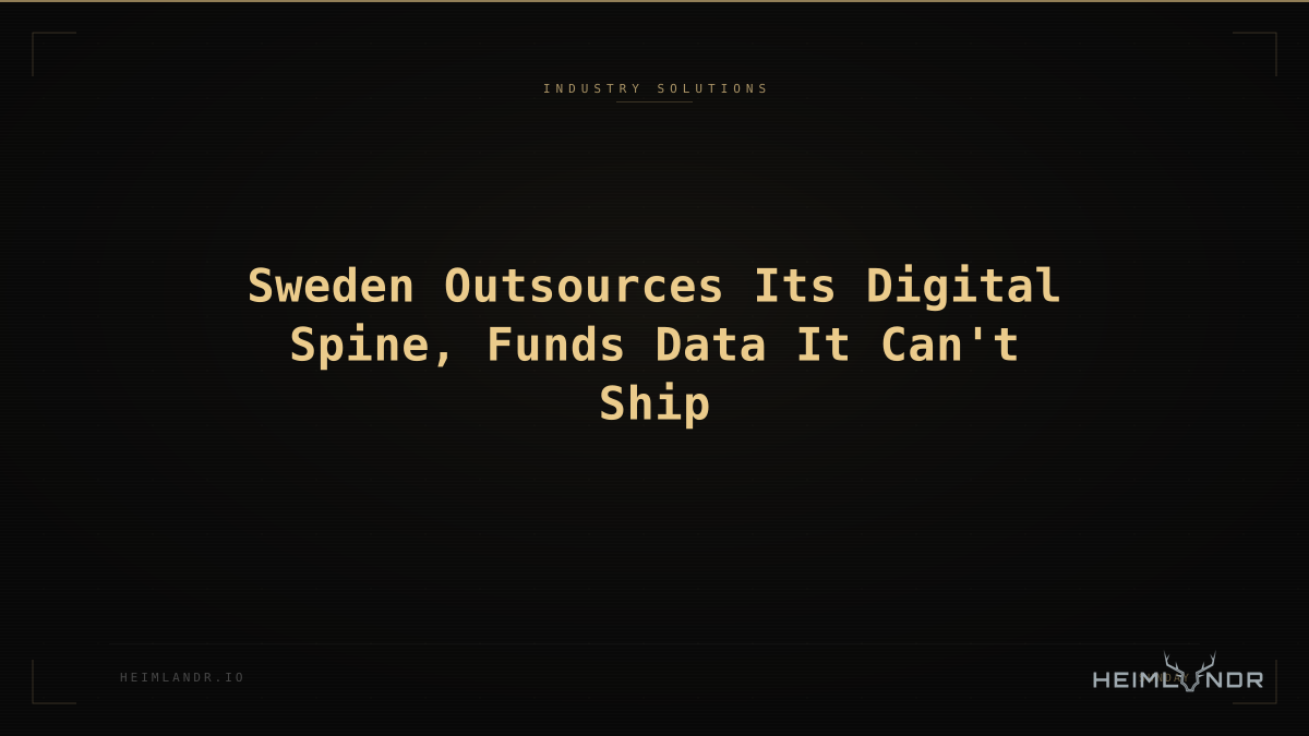 Sweden Outsources Its Digital Spine, Funds Data It Can't Ship
