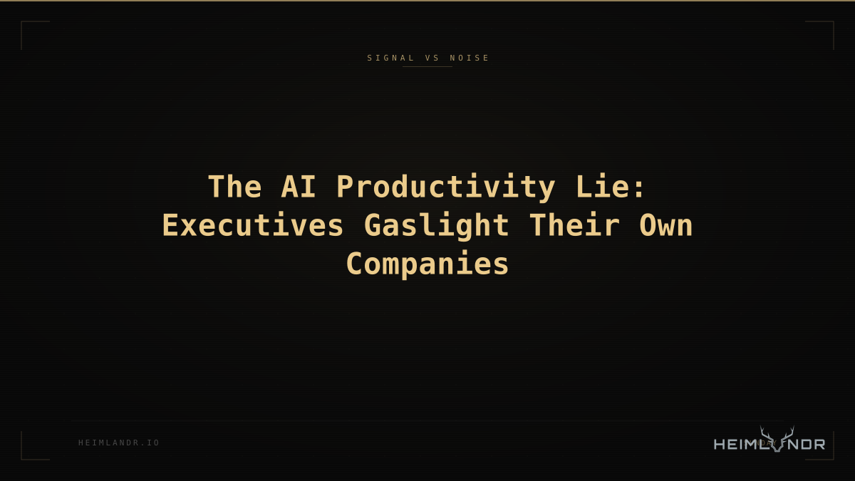 The AI Productivity Lie: Executives Gaslight Their Own Companies