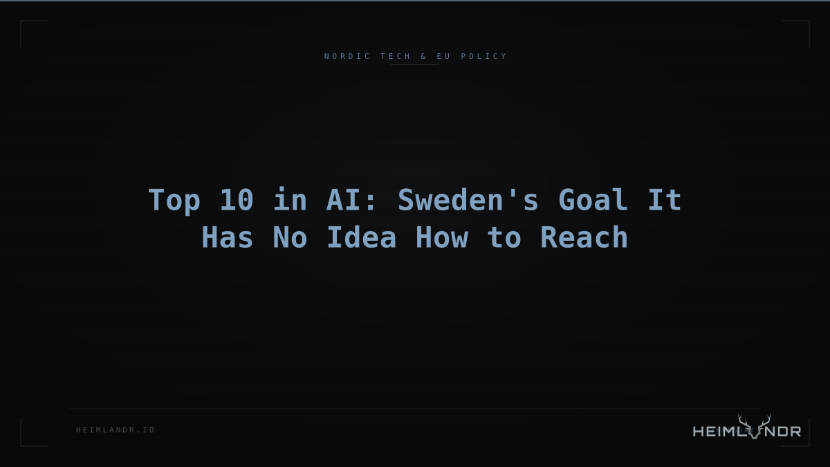 Top 10 in AI: Sweden's Goal It Has No Idea How to Reach