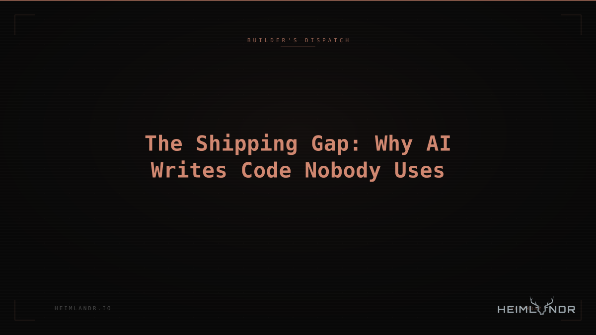 The Shipping Gap: Why AI Writes Code Nobody Uses