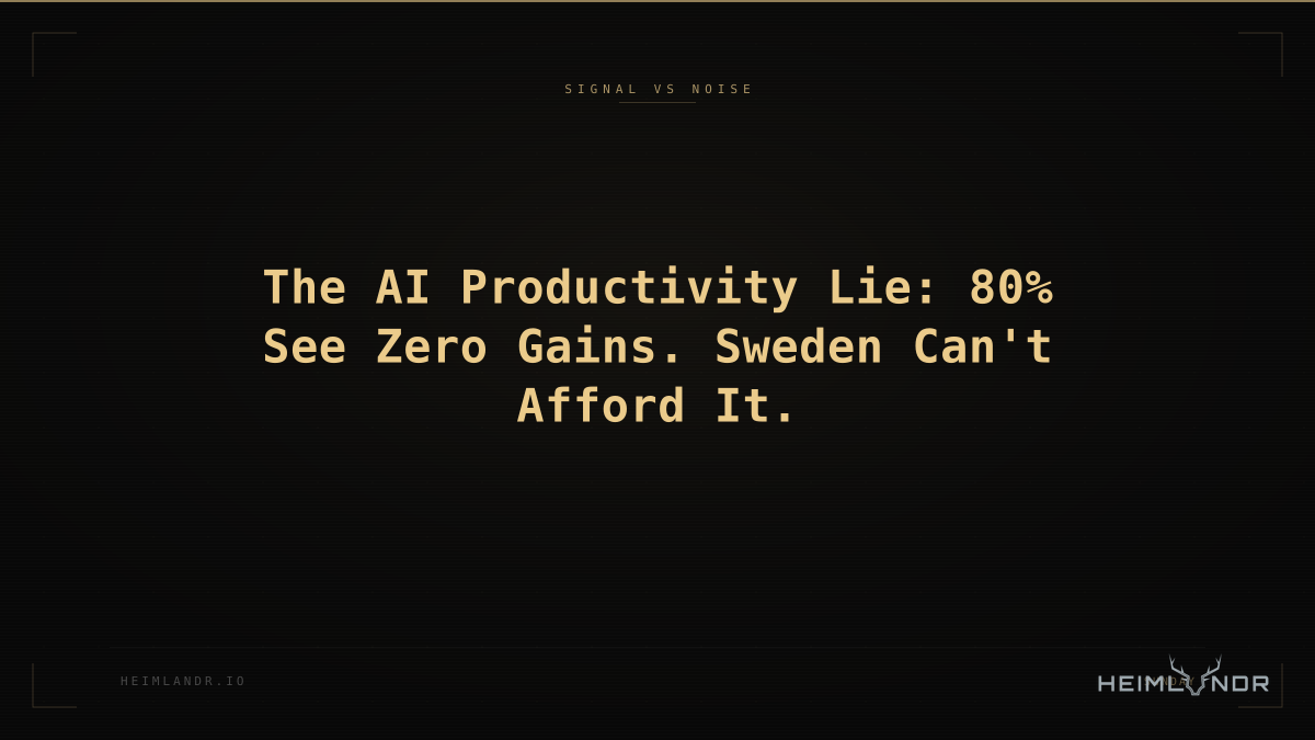 The AI Productivity Lie: 80% See Zero Gains. Sweden Can't Afford It.