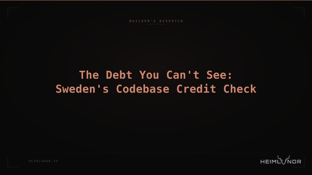 The Debt You Can't See: Sweden's Codebase Credit Check