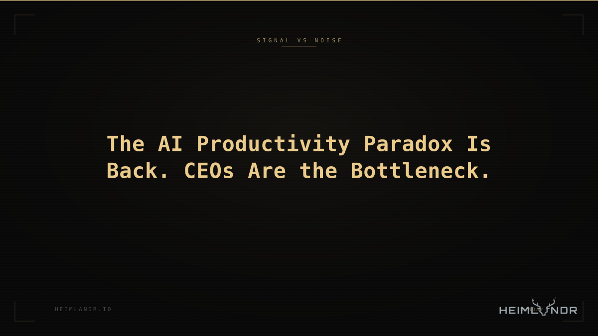 The AI Productivity Paradox Is Back. CEOs Are the Bottleneck.